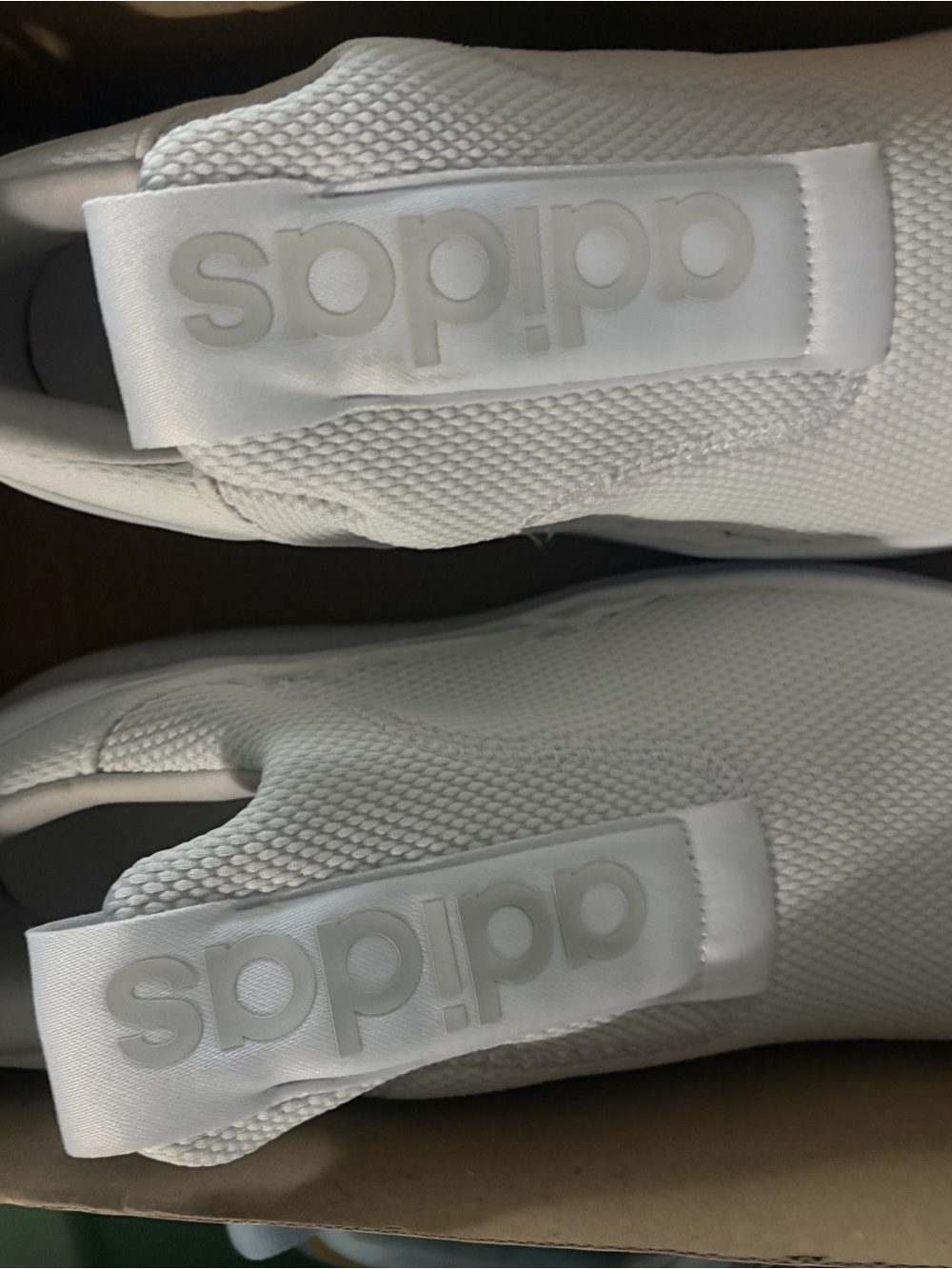 adidas Kids White Slip-On Mesh Sneakers